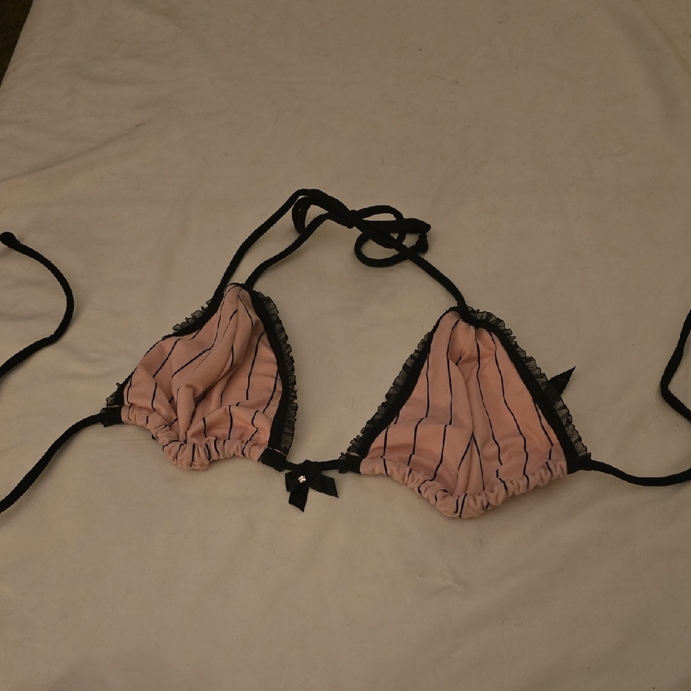 Electric Family Pink and Black Triangle Bralette